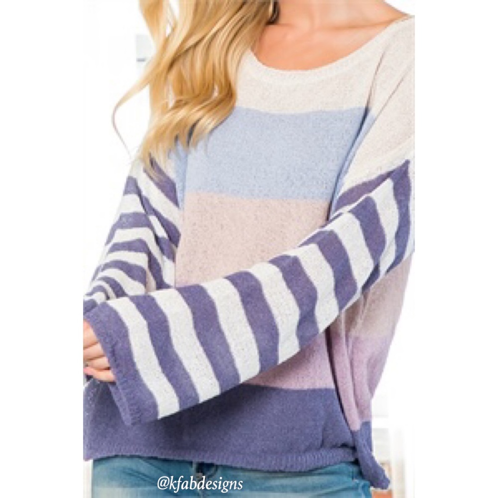 LAST 3! Beautiful Cream, Pink,Lilac Flare Sleeve Soft Lightweight Sweater! - Picture 5 of 6